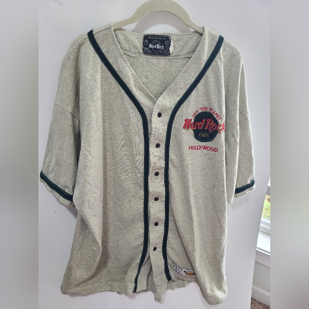 Unisex Hollywood Embroidered Hard Rock Cafe button-down shirt